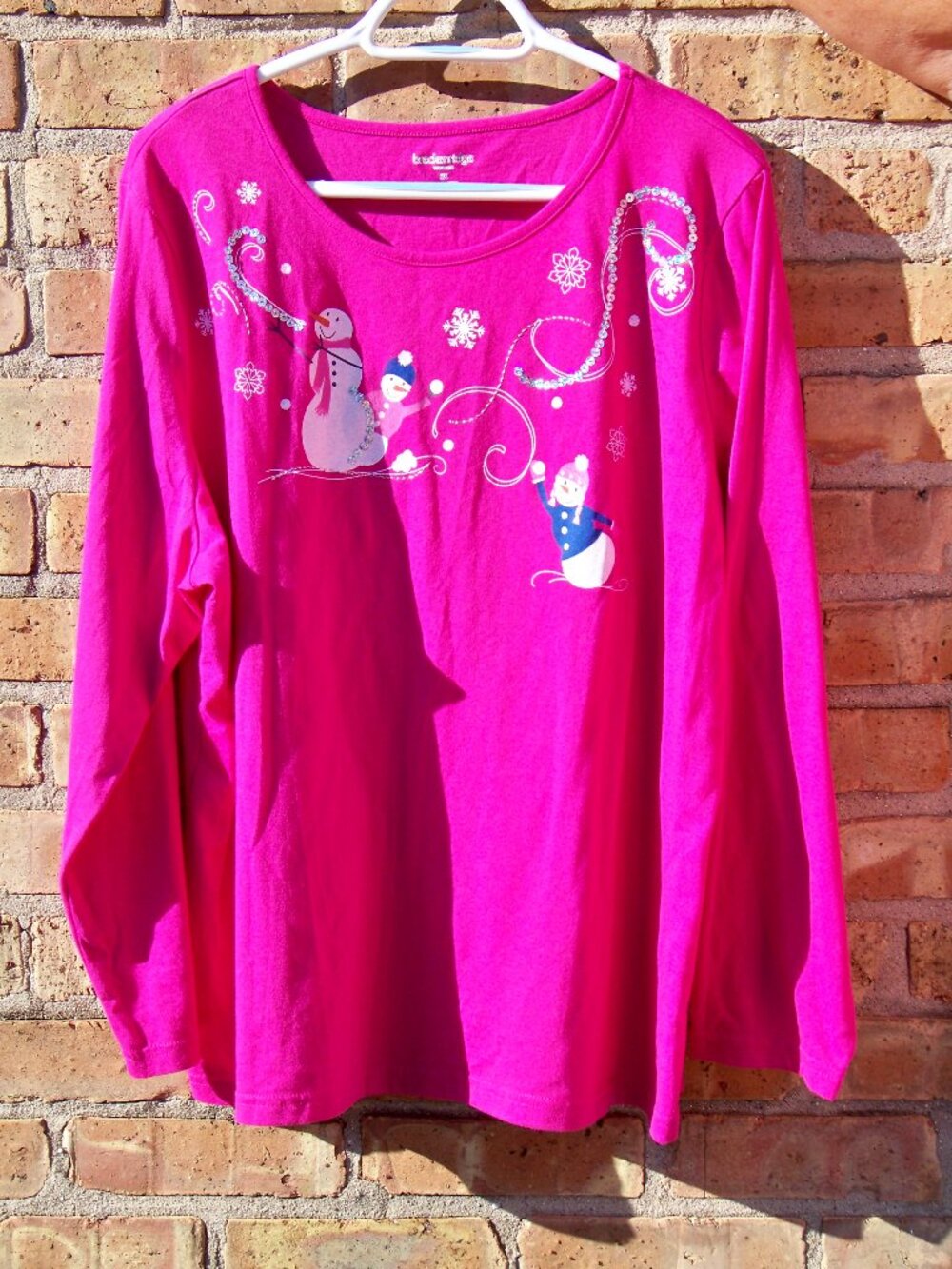 Breckenridge Women's Snowmen Long Sleeve Shirt, Size 2X
